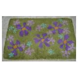 Groovy Colorful Flowers Latch Hook Rug 42 x 26.5