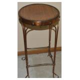 Antique Ice Cream Parlor Wood & Metal Stool
