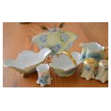 7pcs of Handpainted Blue Flowers China Pcs w/