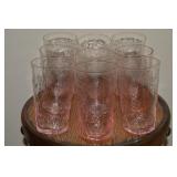(9) Morgantown Seneca Pink Depression Glass