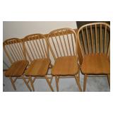 (4) Vintage Solid Wood Spindle Back Dining Chairs