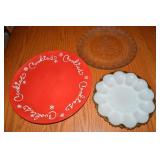 (3) Vtg Serving Pcs w/ Hallmark Cookies 14.5"