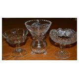 (3) Pcs w/ Cut Glass/Crystal & EAPG Compote