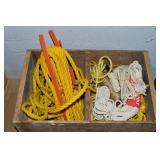Vtg Wooden Crate Full of Different Rope