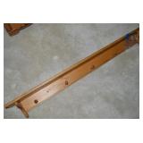 Handcrafted Oak 5 Peg Wall Mount Hat Rack Shelf