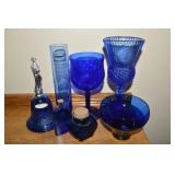 Small lot of Cobalt Blue Glass Pcs w/ Avon +