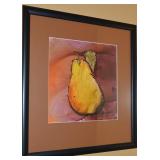 Karen Smith Signed Pear Framed Fine Art 20 x 18.5