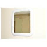 Vintage Style Plastic White Framed Wall Mirror