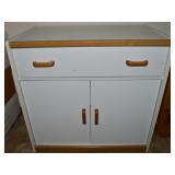 White & Woodgrain Drawered & Double Doored