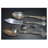 5pcs Solid 925 Sterling Silver Flatware/Thimble @