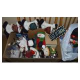 Box of of Christmas & Snowman Decor Pcs