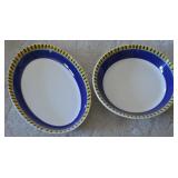 (2) Pier One Italy Ceramic Handpainted Oval Plate
