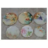 (6) Antique/Vintage Handpainted China Plates w/