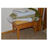 Wooden Storage Bench with Supplies to Recover