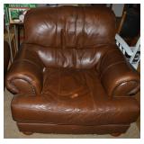 Brown Faux Leather Oversized Armchair 45w x 42d