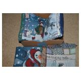 (2) Throw Blankets and (2) Pillows - Snowman