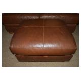 Brown Faux Leather Ottoman 30 x 28 x 16t
