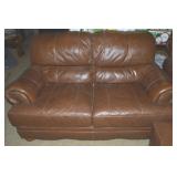 Brown Faux Leather Loveseat 68 x 42 x 47