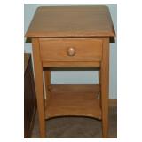 Vtg Maple Drawer End Table w/ Drawer 16 x 15.5 x