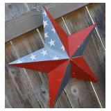 American Flag Metal Star Garden Art Hanger 19w