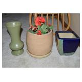 (3) Ceramic/Pottery Pcs w/ Vtg Vase & Planters
