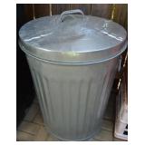 Galvanized Metal Lidded Trash Can #20