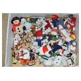Box Full of Small Christmas / Snowman Decor Pcs