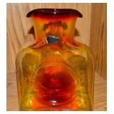 Blenko Tangerine Amberina Art Glass Carafe 8.25t