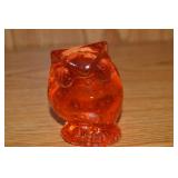 MCM Lefton Art Glass Owl Figure 3.25" tall