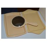 (3) Celluloid Vanity Pcs w/ Mirror & 2 Trays