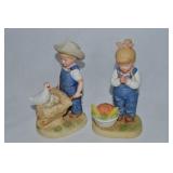 (2) Homco Denim Days Porcelain Figures 1501 1506