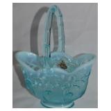 Fenton Blue Opalescent Glass Lily of the Valley