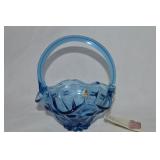 Fenton Twilight Blue Thumbnail Art Glass Basket
