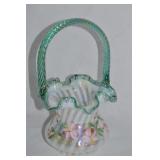 Fenton Handpainted 90th Ann Azalea Spiral Optic