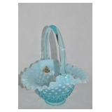 Vintage Fenton Blue Opalescent Hobnail Art Glass