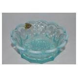 Fenton Blue Opalescent Art Glass Bowl 5.75'diam