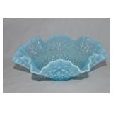 Fenton Blue Opalescent Hobnail Art Glass Bowl