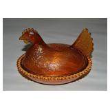 Indiana Glass Hen on Nest Dish 7' L Gold