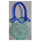 Fenton Aqua Green Opalescent Fern Optic Art Glass