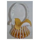 Fenton Autumn Gold Opalescent Optic Art Glass