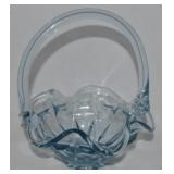 Fenton Teal Blue Thumbnail Art Glass Basket 6.75'