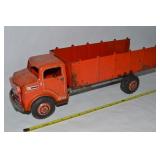 Vtg Louis Marx Pressed Tin Red Truck 18.5"