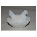 Westmoreland Milk Glass Salt Dip Hen on Nest