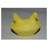 Westmoreland Cased Yellow Glass Salt Dip Hen
