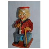 Vtg TN Japan Tin Battery Op McGregor Smoking Man