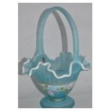Fenton Charleston Blue Topaz Satin Handpainted