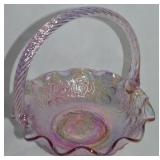 Fenton Pink Carnival Glass Persian Medallion Art