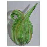 Vintage Murano-style Blown Art Glass Ribbed