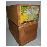 (2) Vintage Fruit Crates w/ Yakima Apples & Castle