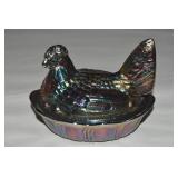Fenton Amethyst Carnival Glass Hen on Nest 5.5'